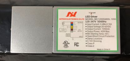 Picture of LED Driver, 48 watts, 25 - 42V DC Dimming 0-10V, Max. 1.05A, Damp Locations, 120-347V