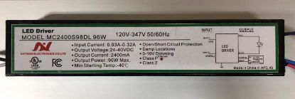 Picture of LED Driver, 100 watts,  Damp Location, Dimming 0-10V, Multi-Voltage 120-347V